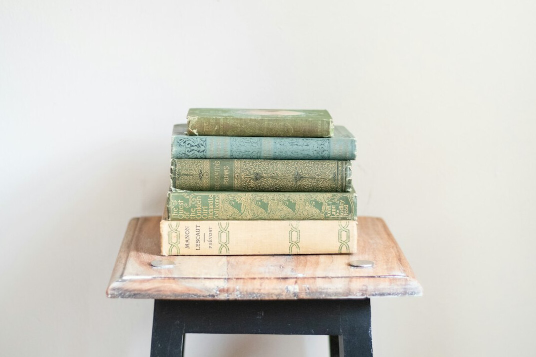 stack of mystery books