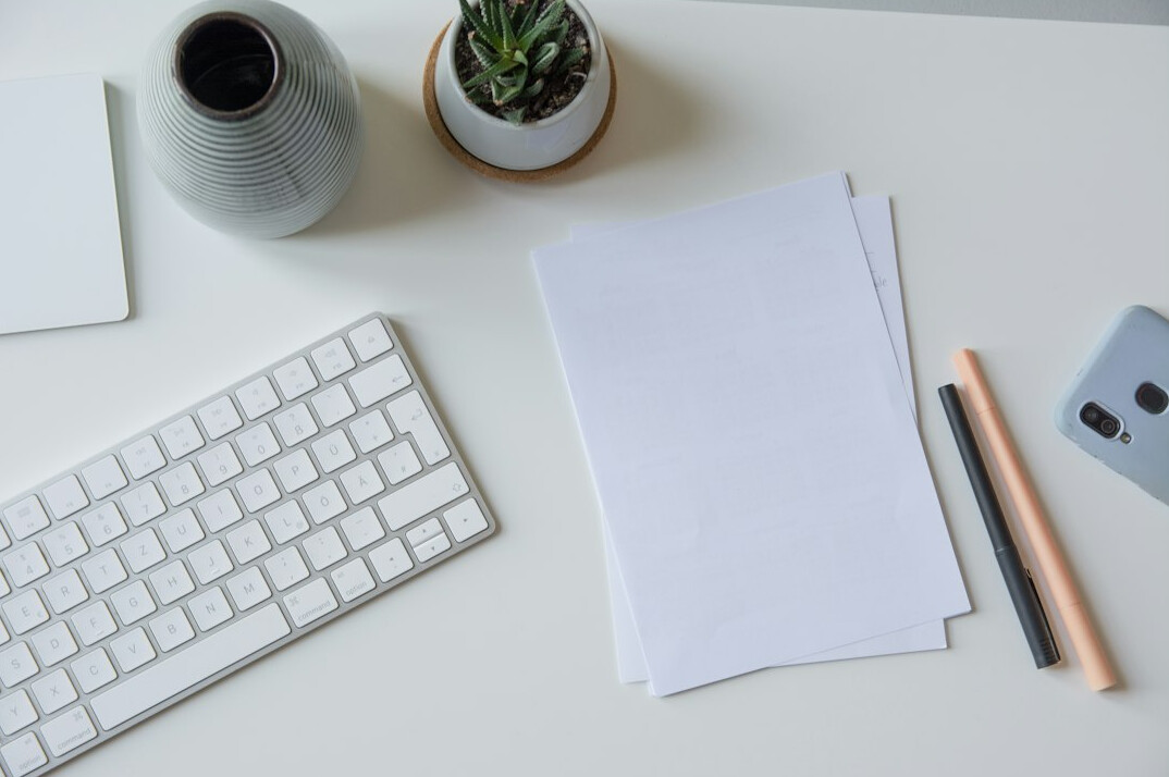 writing desk with notes